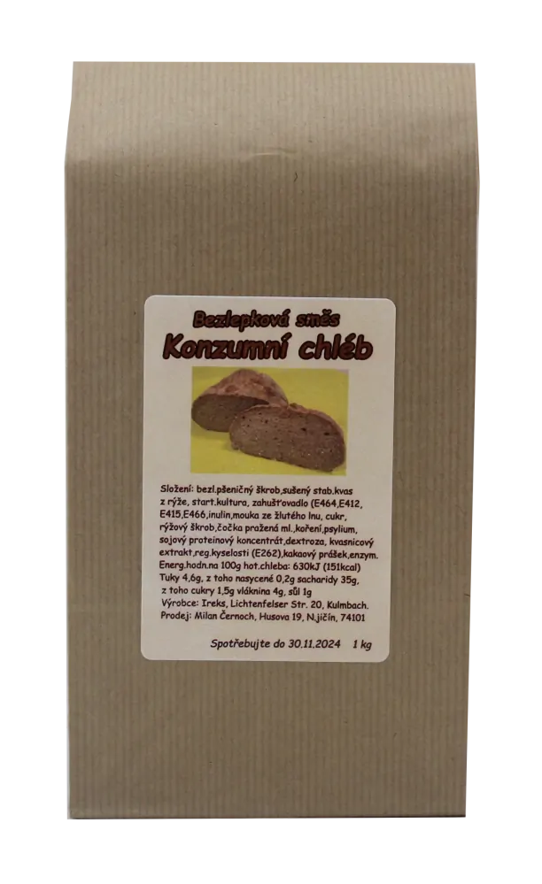 Bezlepková směs KONZUMNÍ CHLÉB 1kg